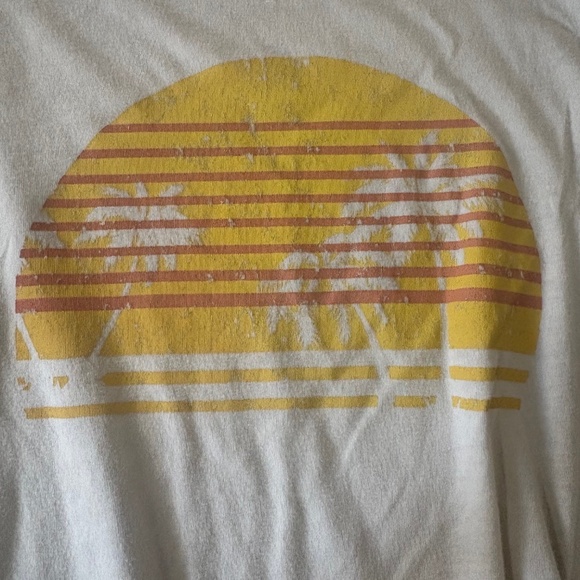 White, Yellow, and Orange Sun and Palm Trees Long Sleeve Top- C&C California - Picture 2 of 6